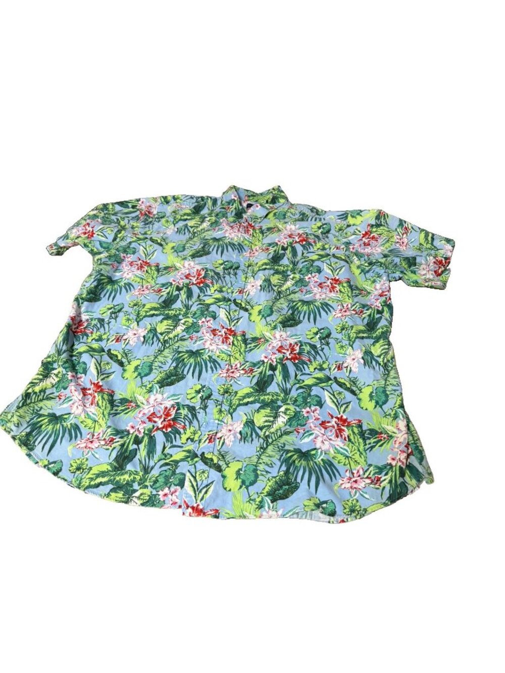 Polo Ralph Lauren Mens 3XLT Floral Hawaiian Shirt All Cotton Short Sleeve Resort